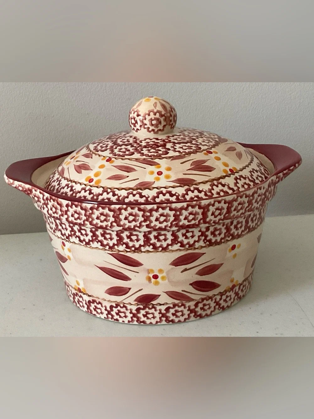 VTG Temp-Tations by Tara Old World Cranberry Red Casserole Dish with Lid - 1 Qt